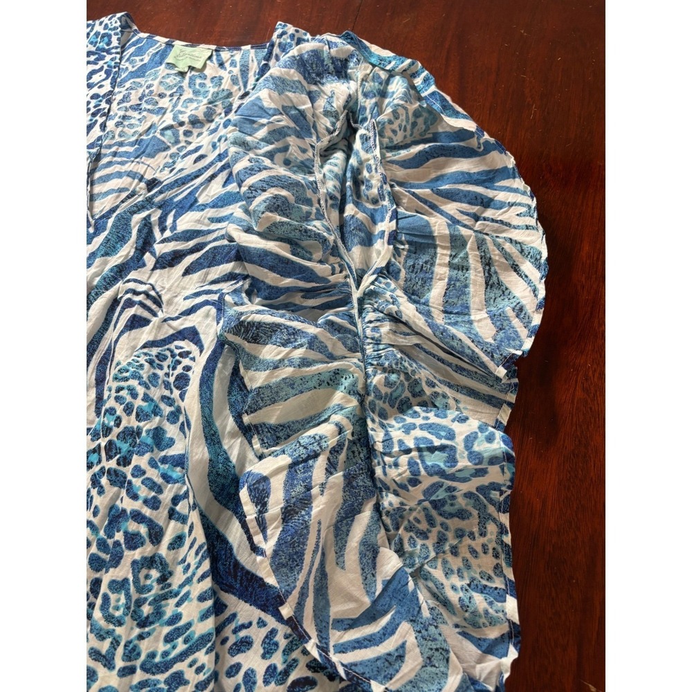 True Destinations Womens Cover Up Tunic Top XL Sheer Lightweight Cotton Beach - Picture 6 of 8